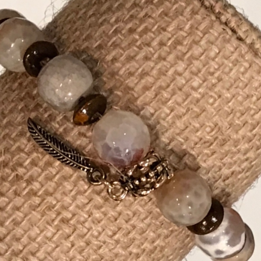 1 of a Kind Semi-Precious Stone Stretch Bracelet